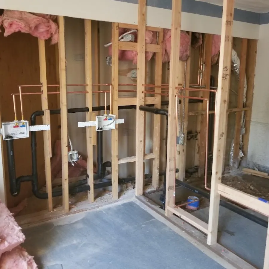 Copper pipe rough-in and plumbing installation in Oxnard